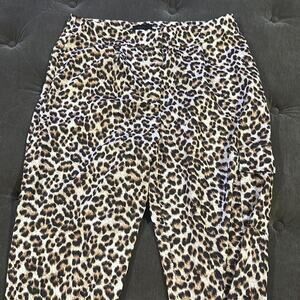 Hours leopard silky pants size large NWOT